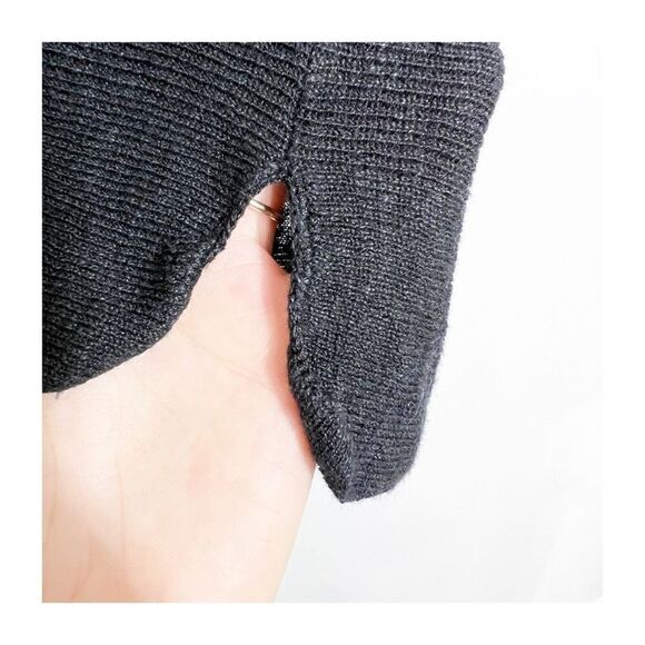 J Jill Top Blouse Sweater Linen Blend 3/4 Sleeve Pullover Lightweight Black Wome - Picture 6 of 9